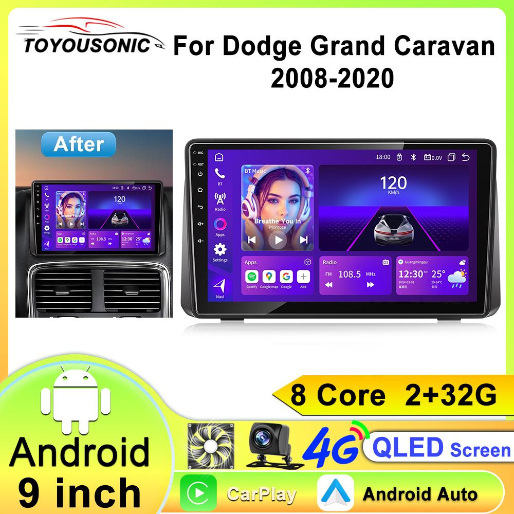 Car Radio Android For Chrysler Grand Voyager 5 2011 - 2015 For Dodge Grand Caravan 2008-2020 Player Multimedia GPS