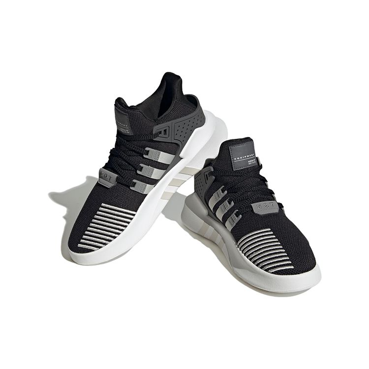 Adidas Originals Eqt Bask Adv Fabric Sports Versatile Slip Resistant Durable Mid Top Lifestyle Casual Shoes Unisex Casual Shoes Black White ID0548