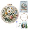 1set Floral Embroidery Kit, Including Stitch Instructions and Tools, Suitable for Beginners, DIY Cross-stitch Craft Materials.