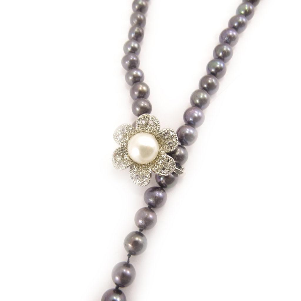 Les Trésors De Lily [C9148] - Gray 'Biwa Sensuel' Necklace
