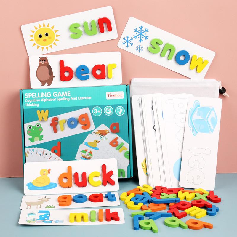 Kids Wooden Puzzle Toy With Alphabet Word Play For Early Learning Development