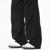 Men's Baggy Trousers Spring Summer Drawstring Waist Cargo Pants Solid Color Wide Leg Trousers