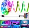 USB RGB LED Lights Strip Tape LED 2835 24 Key IR Remote Control for Kitchen Closet Bedroom PC TV Backlight Home Lightin