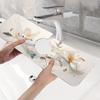 1pc Floral Sink Faucet Absorbent Mat, Drainage Pad, Kitchen Bathroom Sink, Countertop Drain Pad, Diatomaceous Mud Washbasin, Cuttable Quick Drying Pad