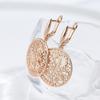 Hollow Embossed Round Large Dangle Earrings for Women Ethnic Daily Vintage Jewelry Statement Accessories