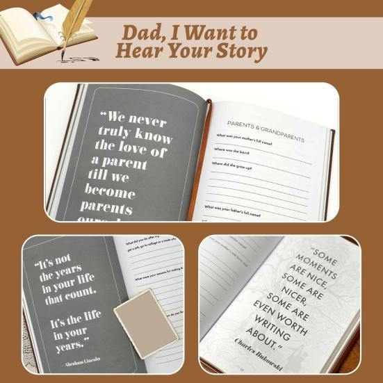 Dad I Want To Hear Your Story Journal Soft-Touch Faux Leather Notebook