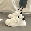 Platform White Shoes Women's 2025 New Autumn Breathable Women's Sports and Leisure Shoes Children Increase the Height of 6cm Board Shoes Explosion