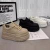 Women's Autumn New Platform Casual Sneakers Inner Height Increase Black Dad Shoes
