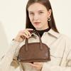 Retro New Leather Women's Bag Vegetable Tanned Cowhide Bowling Bag Niche One-shoulder Messenger Handbag