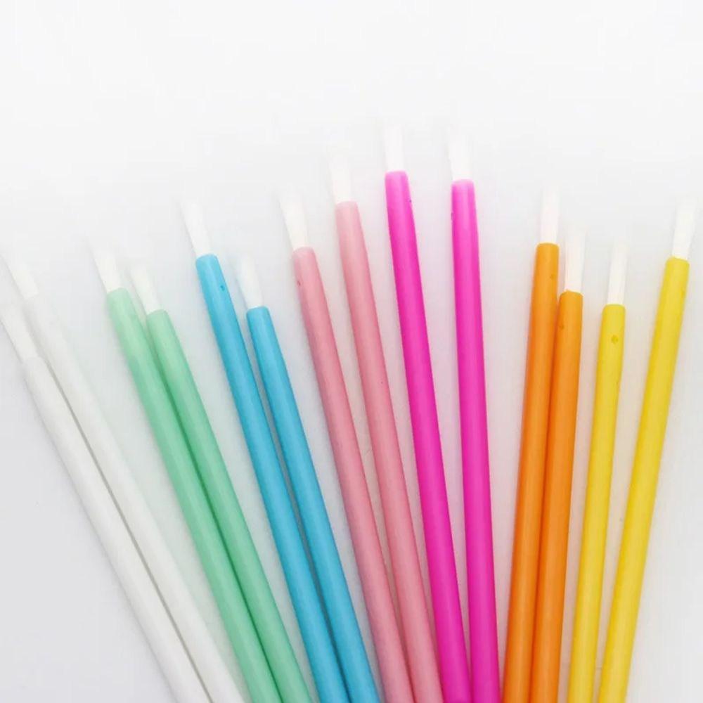 Hubinine Makeup Brush 100pcs Disposable Nylon Fiber Lip Brush Lipstick Wand Clean Applicator Lip Gloss Portable Cosmetic Women Makeup Tool, AA149-02
