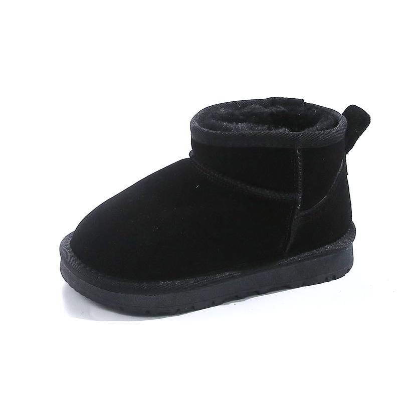 New Children's Winter Boots Thickened Plush Girls Cotton Boots Warm Versatile Solid Color Kids Causal Boy Snow Boots Non-slip