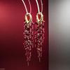 Red Crystal Tassel Ear Cuffs - Trendy, High-End, Unique Bridal Long Earrings
