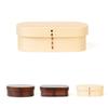 Lunch Box 3 Grids Food Grade Large Capacity Wide Application Oval Square Shape Packed Lunch BPA Free Single-layer Wood Bento Box Kitchen Accessories