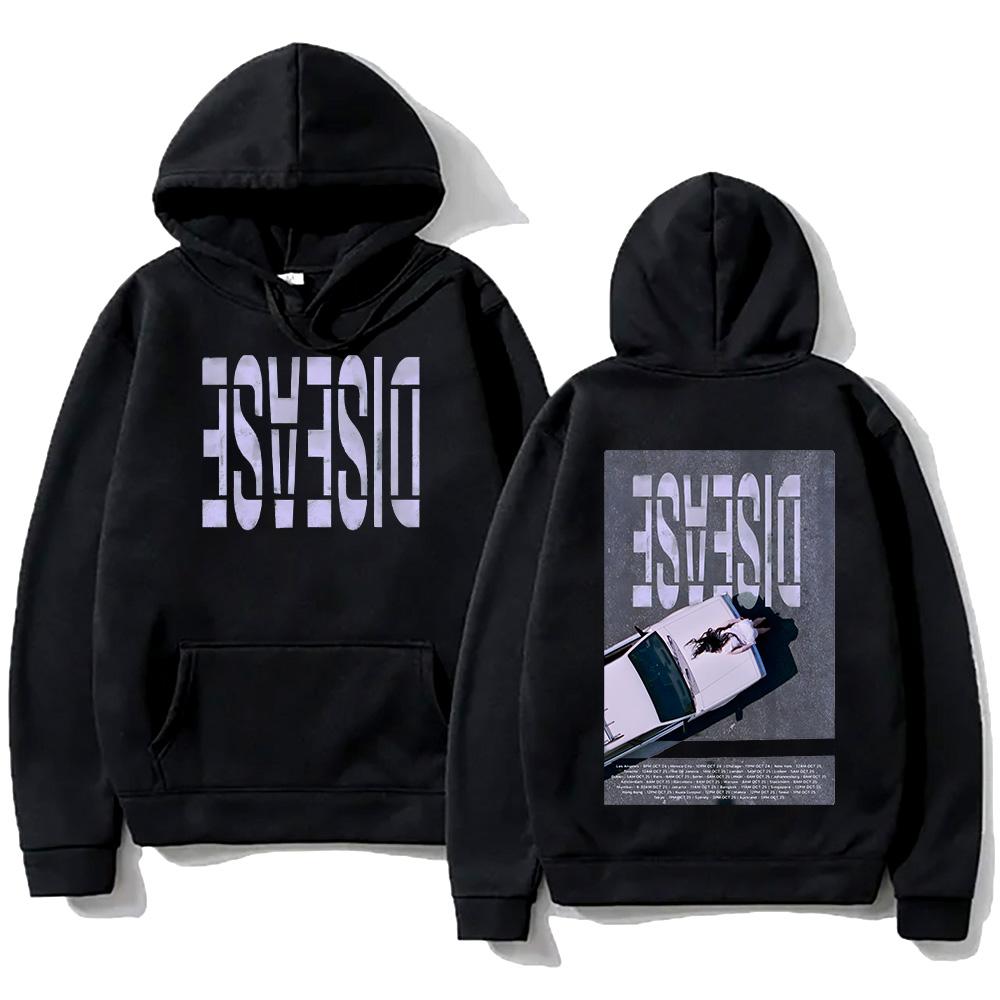Lady Gaga New Single Disease Hoodies Autumn Winte New Pattern Sweatshirt High Street Two Sides Pullovers Unisex Loose Sudaderas