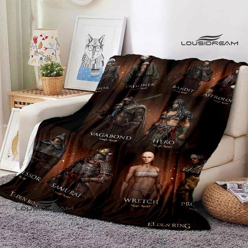Elden Ring Game 3D Printed Blanket Children's Beautiful Warm Flannel Soft and Comfortable Home Travel Blanket Birthday Gift