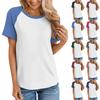 Women's Short Sleeve T Shirts Round Neck Cute Tunic Tops Basic Tees Blouses Loose Fit Pullover