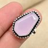 Pink Chalcedony Gemstone Solid 925 Sterling Silver Elegant Jewelry Ring For Her