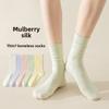 5 Pairs of Women's Spring and Summer Solid Color Breathable Sweat Absorption Deodorant Boneless  Socks
