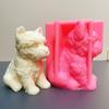2025 3D Large Vertical Ears Lying Down Dog Candle Silicone Mold Pet Dog Resin Mold Teddy Dog Concrete Gypsum Molds Home Decor