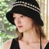 Nouve Cotton Strap Bucket Hat - Black
