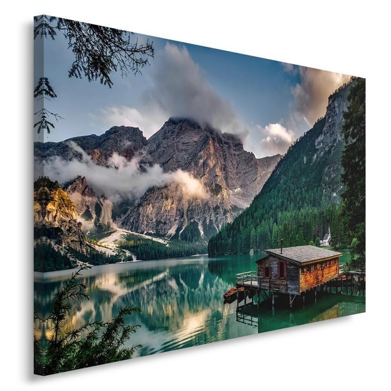 Canvas Print, Mountain House Landscape Alps