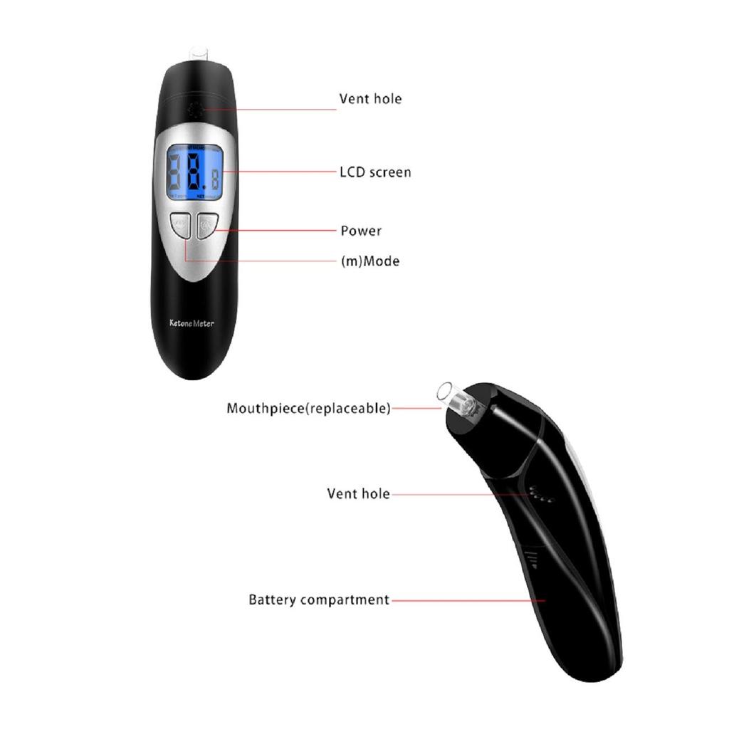 Ketosis Ketosis Digital Ketone Respirameter Respirameter, Breathalyzer, (Black)