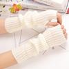Long Fingerless Gloves Women's Mitten Winter Arm Warmer Knitted Arm Sleeve Fine Casual Soft Girls Goth Clothes Punk Gothic Glove