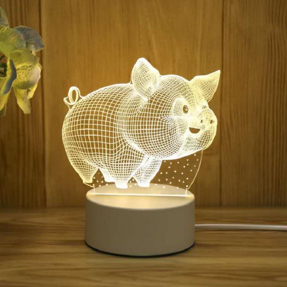 Creative Led Night Light Usb Plug Night Light Monochrome Bedside 3d Night Light