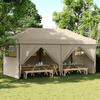 VidaXL Folding Pop-Up Party Tent 4 Side Walls Taupe, Tent, Awning Tent, Gazebo Awning 4004954