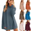Fashion Women's Tops Pullover Long Sleeve High Neck Loose Knitted Sweater Women