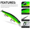 Floating Minnow Lure Bait 15cm/19cm Plastic Biomimetic Bait for Freshwater Sea Fishing, Perch with Upturned Mouth