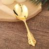 European Style Palace Alloy Relief Tableware with Three-dimensional Patterns, Large Spoon for Household Solid Gold-plated Spoon