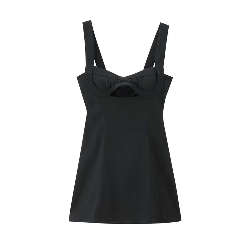 Kaslead New Arrival Women's Clothing Fashion Style Fashion Linen Blended Black Elegant Dress 8651396