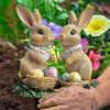 Easter Rabbit and Eggs Garden Stake Acrylic Waterproof Outdoor Decoration Yard Ornament for Seasonal Celebration