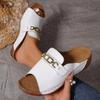 Summer New Large-size Slippers Casual Wedge Heel Light One-character Women's Cool Slippers