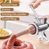 Meat Grinder Stainless Steel Blade Manual Mincer 3-in-1 Sausage Maker Low Noise Operation Kitchen Meat Grinder