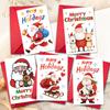 10PCS Christmas Greeting Cards Set with Envelopes, Cartoon Santa Claus Xmas Cards for Holiday Wishes & Gifts