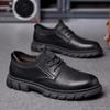 Men's Shoes Spring 2025 Trend New Business Casual Big Head Leather Shoes Men's Platform Tooling Board Shoes Work Shoes