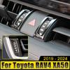Stainless Car Central Control Air Conditioning Vent Outlet Cover Trim Stickers For Toyota RAV4 XA50 2019-2021 2022 2023 2024
