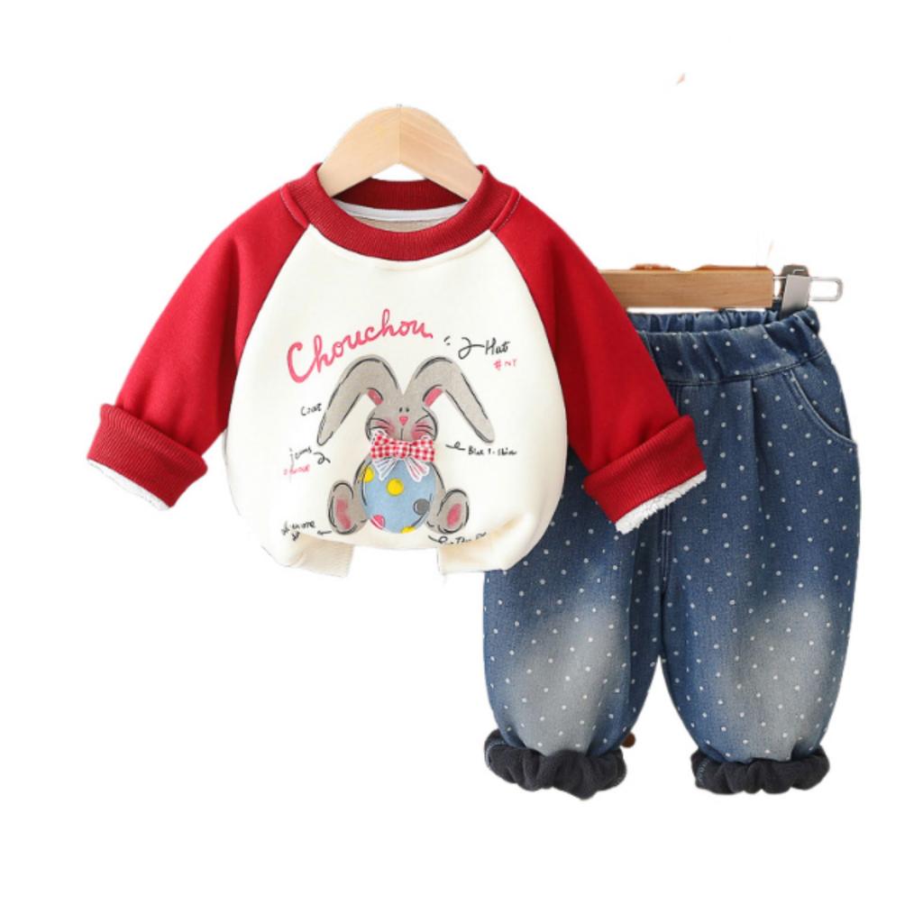 Kids Casual Long-Sleeve Set, Comfortable Daily Wear Outfits