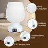 LED Desk Lamp with White Glass Shade Dimmable Flicker Free Easy To Install Touch Control LED Desk Light Small Bedside Lamp