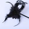 1 Pc Halloween Mask Venetian Carnival Side Flower Holding Mask Masquerade Party Stage Performance Plastic Mask