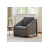 Fauteuil, Fauteuil D'appoint Pour Salon, Fauteuil Contemporain En Bois Avec Coussin De Dossier, Revêtement En Velours Gris