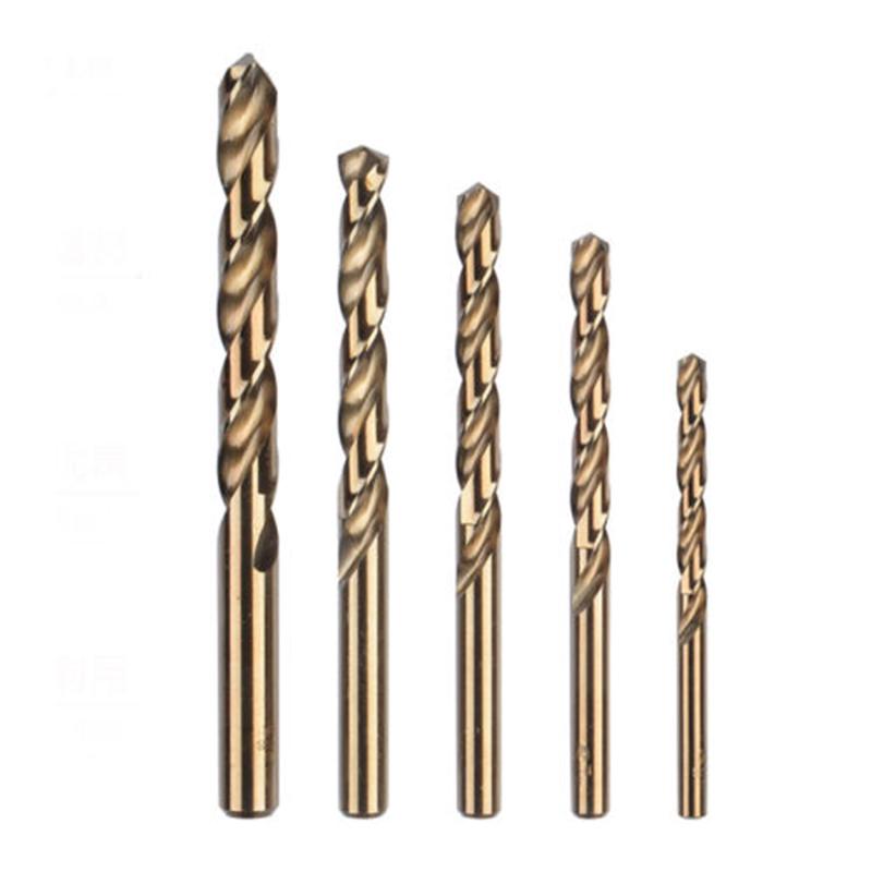 5pcs HSS CO M35 Cobalt Drill Bit Set For Metal Steel 1mm 2mm 3mm 4mm 5mm