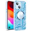 Case for iPhone 15 - Translucent Blue - Shockproof - Tempered Glass - Magnetic Charging