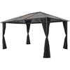 VidaXL Gazebo with Curtain Aluminium 4x3x2.6 M Black