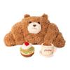 Plush Toy Croissant Pp Cotton Filled Brown Bear Pillow Sofa Cushion Doll Gift