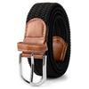 Belt Woven Canvas Belt Metal Buckle Men Women Elastic Braided Belt Punch Free