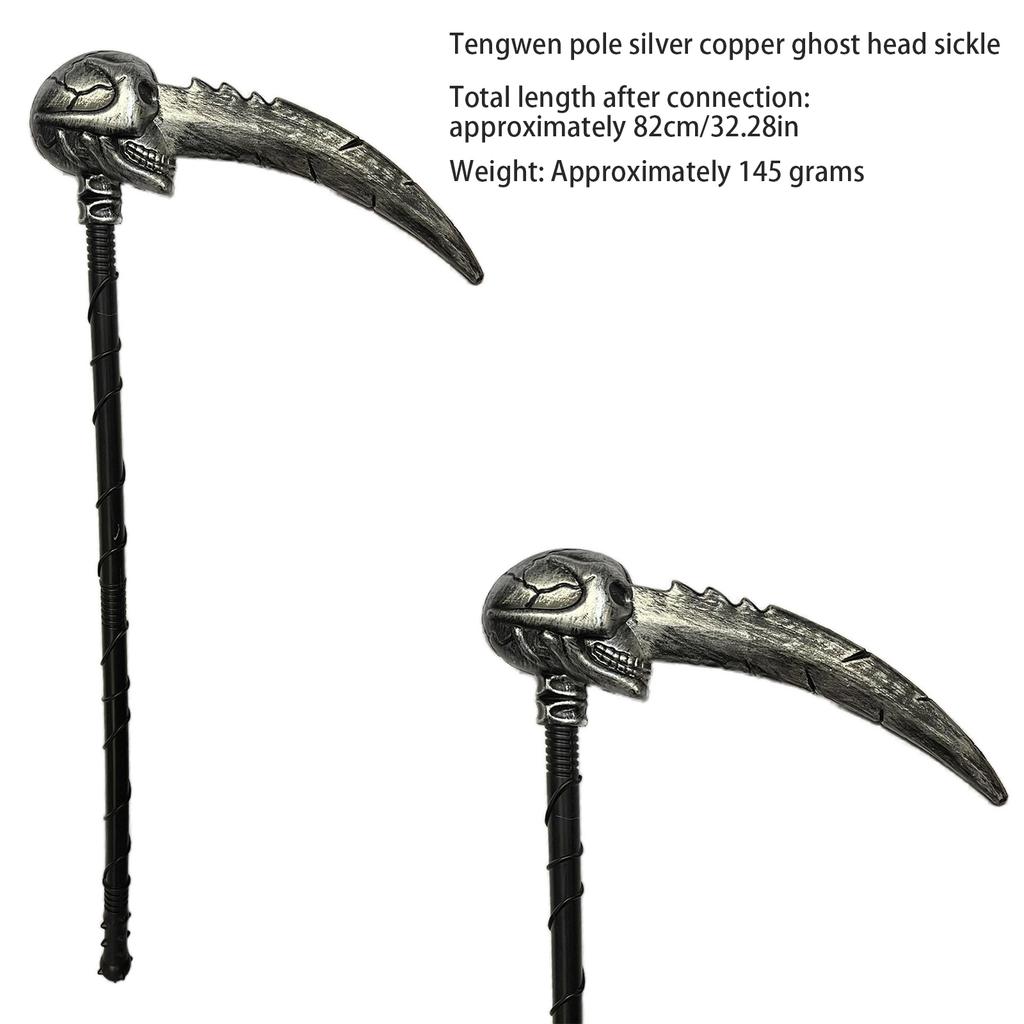 Halloween Ghostfestival Weapons And Weapons Rattan Death Sickle Toys Props Plastic Party Decoration Three-pronged Scepter