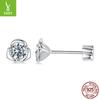 Simple Rose Temperament Shining Moissanite Stud Earrings S925 Sterling Silver Platinum Plated Versatile Jewelry Earrings Women